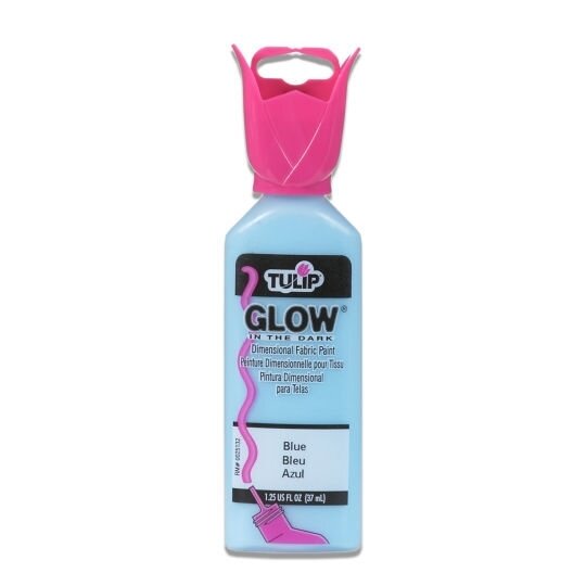 Tulip Blue Glow In The Dark Dimensional Fabric Paint -BV