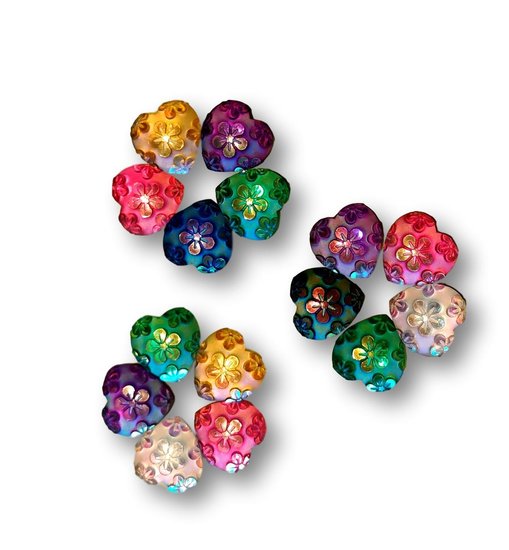 Gem Bling Jewel Azur Blauw Groen Goud Geel Paars Roze Turquoise Hart Heart Bloemen Flower DIY Sieraden Kindergrime .com