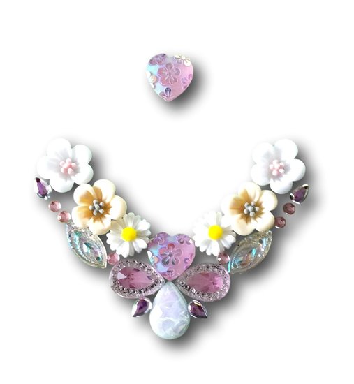 Gem Bling Jewel Strass Steentjes Roze Hart Bloemen DIY Sieraden Kindergrime .com -Event