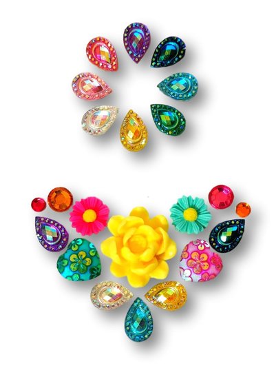 Gemcluster Bling Jewel Resin Flatback Mix Colour Diamond Sieraden Kindergrime