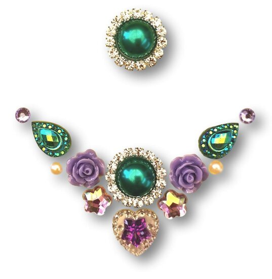 Gemcluster Bling Jewel Resin Flatback Diamond Petal Lila flower Bloem DIY Sieraden Kindergrime .com 9000