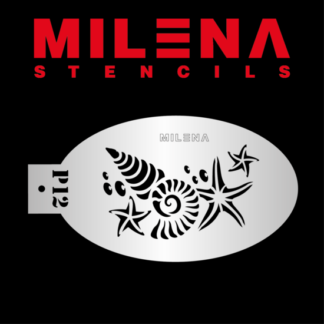 Milena, stencil, P12, schelpen, seashells
