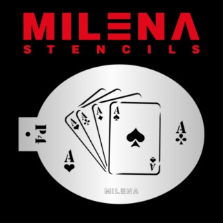 Milena, stencil, P4, kaarten, aas, azen, alice in wonderland