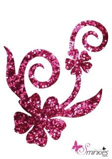 Duo Flowers Glittertattoo Sjabloon Y-Body