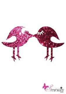 Love Birds Glittertattoo Sjabloon Y-Body