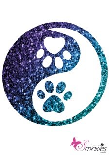 Yin yang paw Glittertattoo Sjabloon Y-Body
