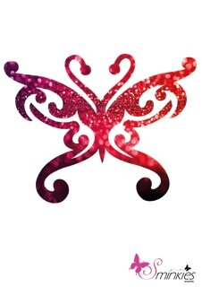 Butterfly deco glittertattoo sjabloon Y-Body