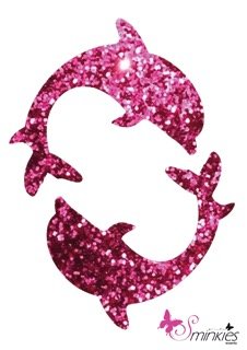 Duo dolphin glittertattoo sjabloon Y-Body