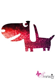 Cute dog glittertattoo sjabloon Y-Body