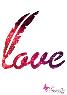 Love feather glittertattoo sjabloon Y-Body
