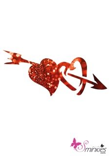 Heart arrow glittertattoo sjabloon Y-Body