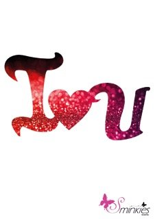 I love you glittertattoo sjabloon Y-Body