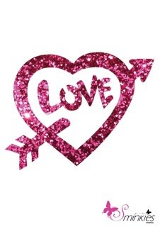 Heart love glittertattoo sjabloon Y-Body
