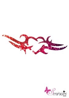 Heart deco glittertattoo sjabloon Y-Body