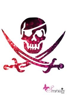 Pirate glittertattoo sjabloon Y-Body