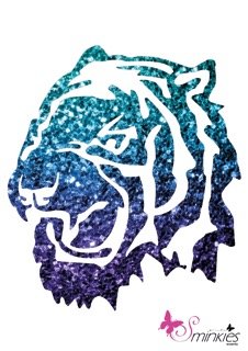 Tiger Y-Body glittertattoo sjabloon