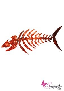 Fish bone glittertattoo sjabloon Y-Body