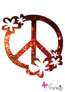 Peace flowers Glittertattoo Sjabloon Y-Body