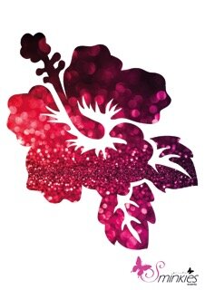 Hibiscus Glittertattoo Sjabloon Y-Body
