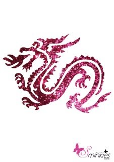Dragon flame glittertattoo sjabloon Y-Body