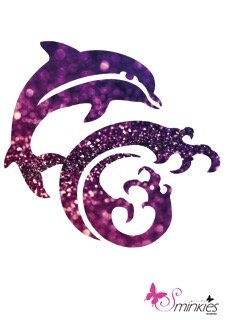 Dolphin wave glittertattoo sjabloon Y-Body