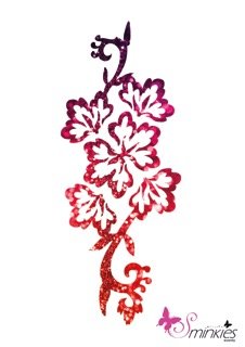 Bride leafs Glittertattoo Sjabloon Y-Body