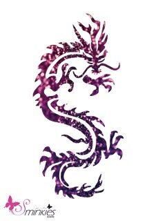 Dragon chinese glittertattoo sjabloon Y-Body