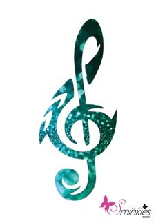 Treble clef glittertattoo sjabloon Y-Body