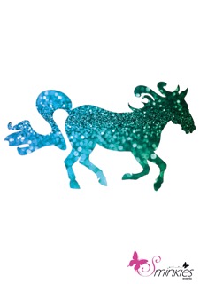 Horse running Glittertattoo Sjabloon Y-Body