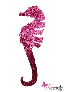 Seahorse glittertattoo sjabloon Y-Body