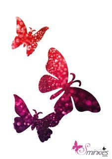 3 butterfly Glittertattoo Sjabloon Y-Body