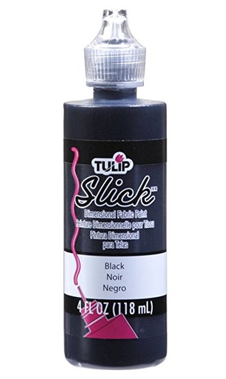 Slick Black Tulip Dimensionale Fabric Paint gem clusteren