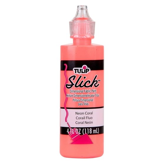 Slick Neon Coral Tulip Dimensionale Fabric Paint gem clusteren