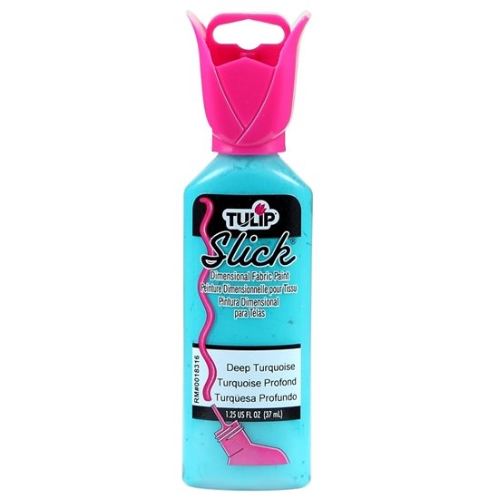 Slick Deep Turquoise Tulip Dimensionale Fabric Paint gem clusteren