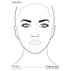 A4 Frontal Face Practice Board Sally Ann Lynch oefen Bord