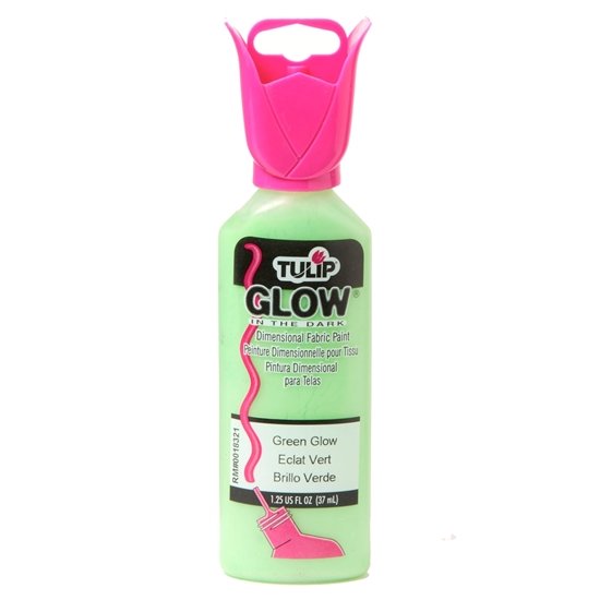 Tulip Green Glow In The Dark Dimensional Fabric Paint -Events